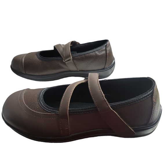 OrthoFeet Women's Supportive Leather Sarasota Beach Mary Jane Style Brown Sz 11 - Picture 5 of 13